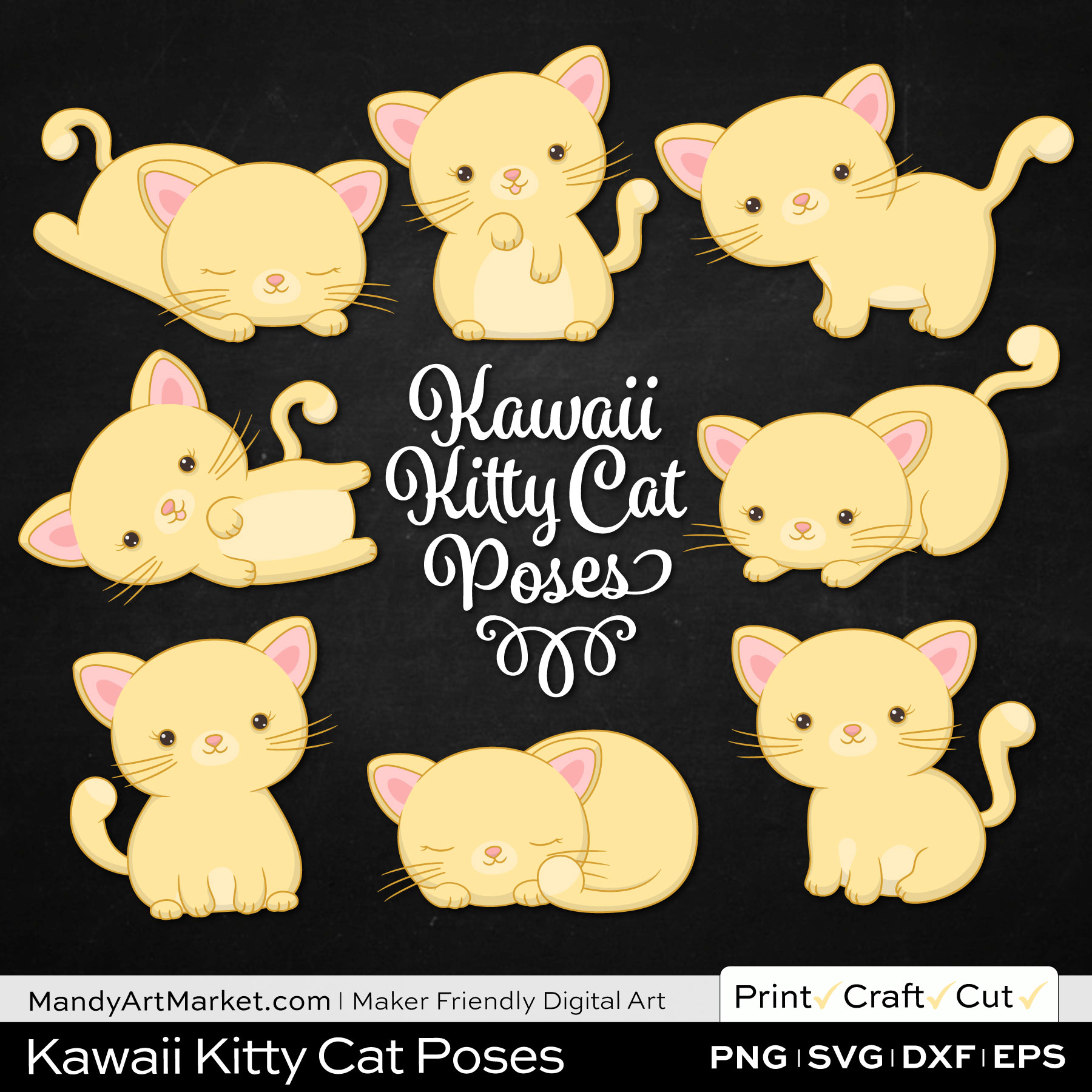 Kawaii Kitty Svg For Clipart Perfect for Crafting Design Projects