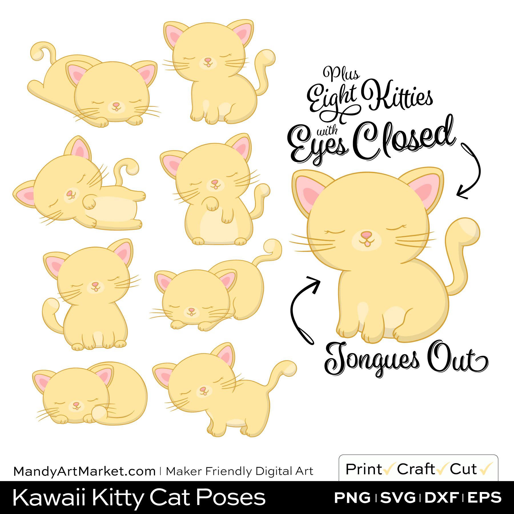 Kawaii Kitty Svg For Clipart Perfect for Crafting Design Projects