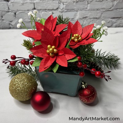 Free Cutting Template for Paper Poinsettia Flowers