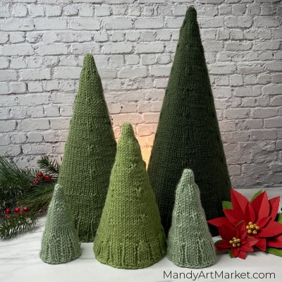 Photo of Knit Christmas Trees